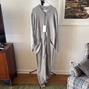 Rivet Utility Gray Button-Up Jumpsuit